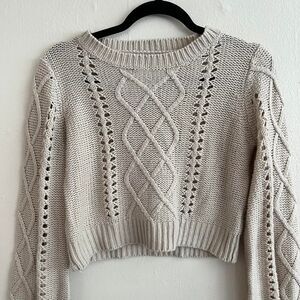 Brandy Melville Cream Knit Crop Sweater